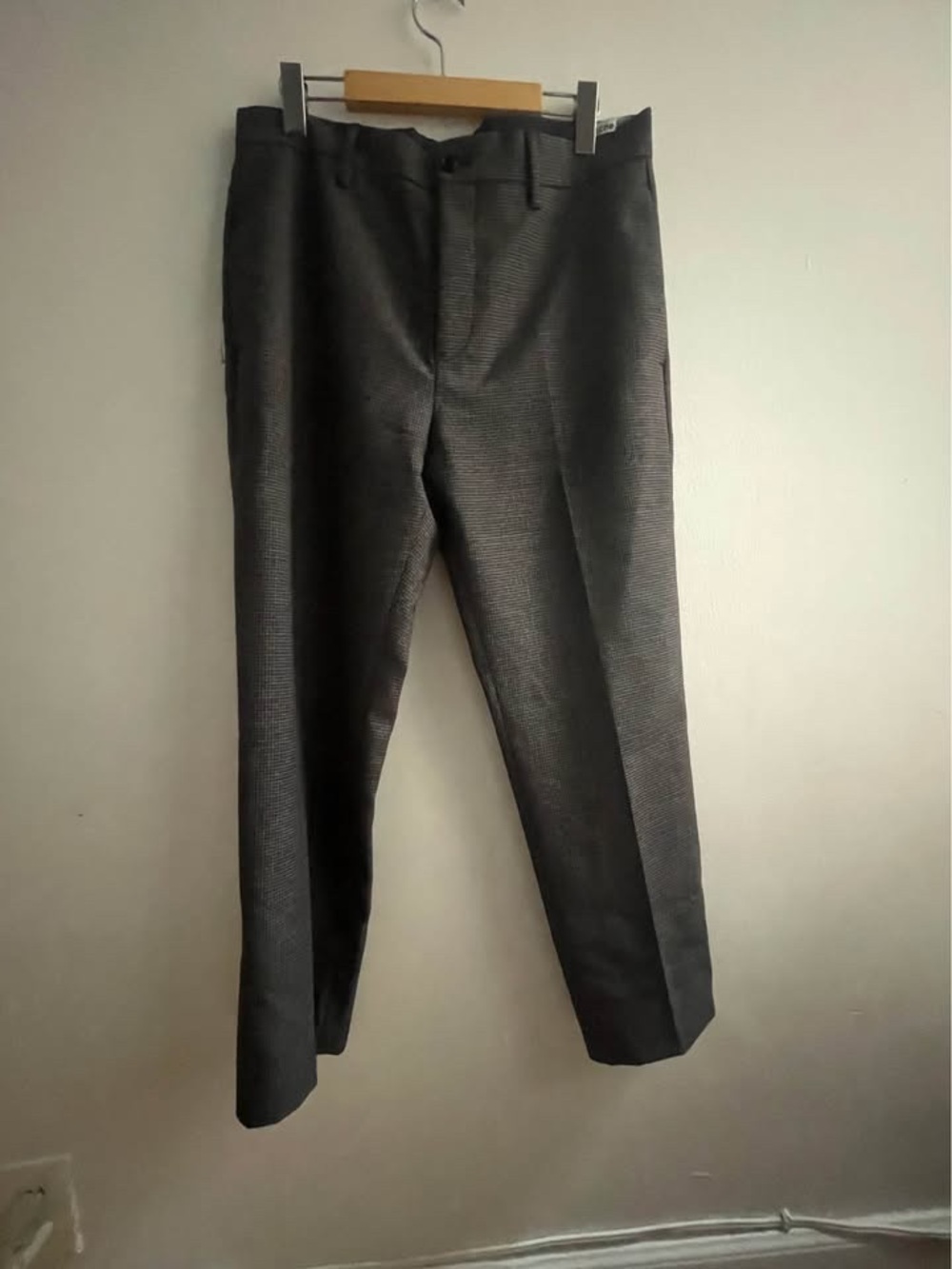 Acne Studios Gray Check Wool Trousers